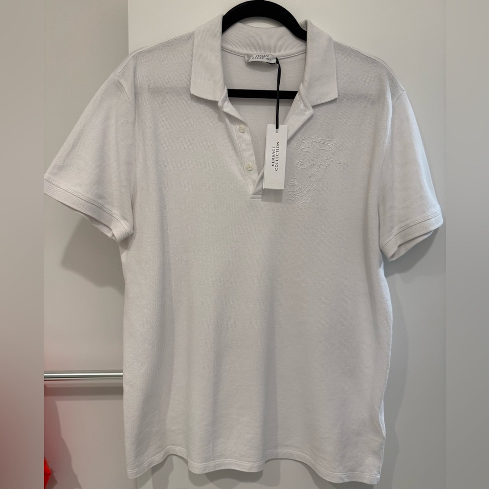 NWT Versace white polo shirt